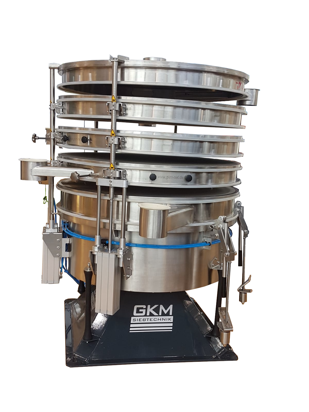 Reduzierung von Stillstandzeiten mit dem neuen pneumatischen Multi-Deckhebesystem von GKM Siebtechnik